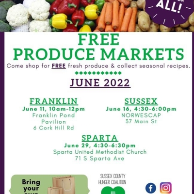 Free Produce Markets this June in Sussex County